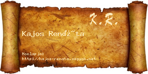 Kajos Renáta névjegykártya